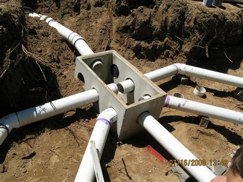 septic distribution box in the 70s|installing a septic distribution box.